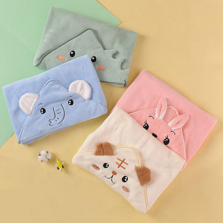 Cute Character Baby Bath Towel  Soft, Absorbent & Hooded for Newborns