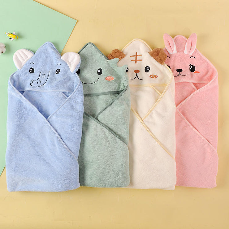 Cute Character Baby Bath Towel  Soft, Absorbent & Hooded for Newborns