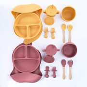 Baby Silicone Feeding Set  Suction Bowl, Spoon & Plate