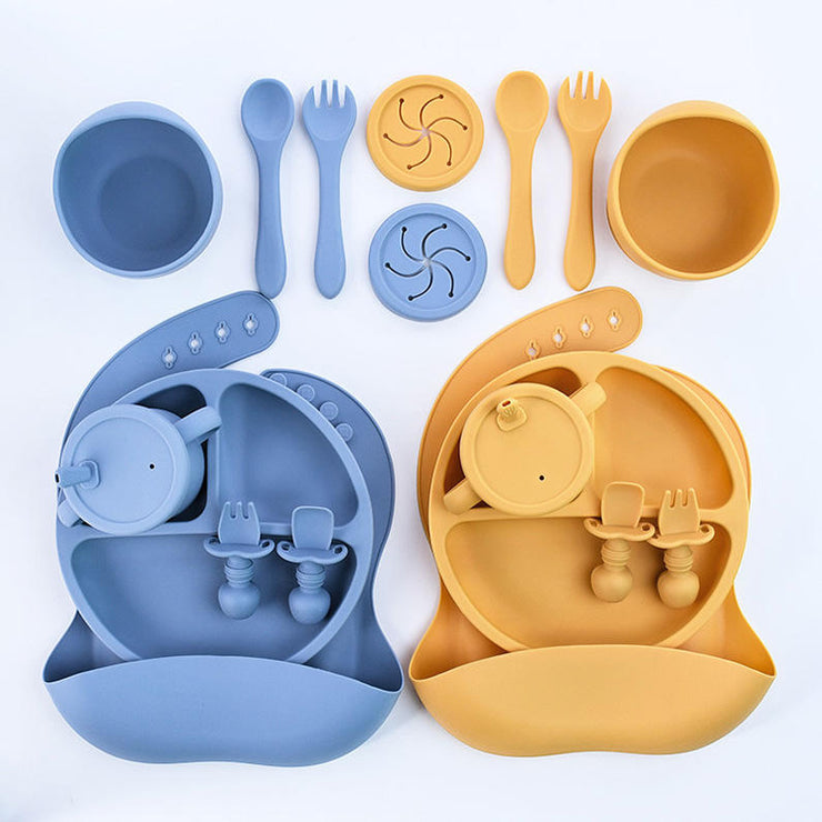 Baby Silicone Feeding Set  Suction Bowl, Spoon & Plate