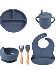 Baby Silicone Feeding Set  Suction Bowl, Spoon & Plate